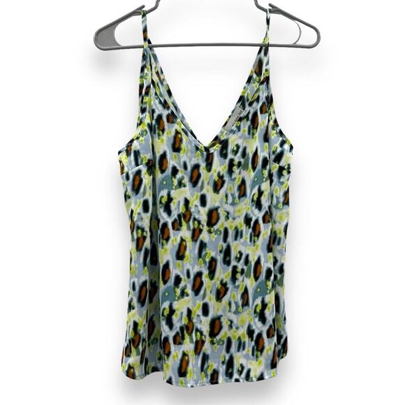 Evereve Allison Joy Mia Multicolor‎ Leopard Sleeveless V Neck Cami Tank Top Sz M - Picture 3 of 10